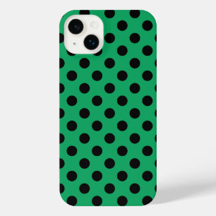 Black polka dots on fresh green  iPhone 14 plus case