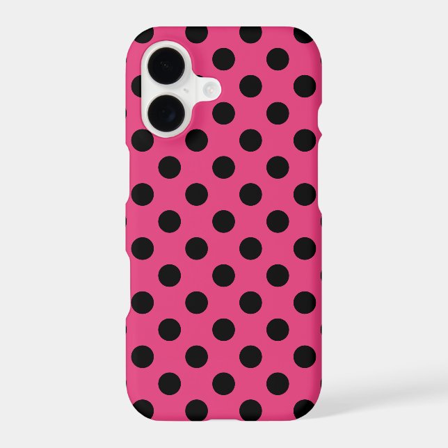 Black polka dots on fuchsia (Back)