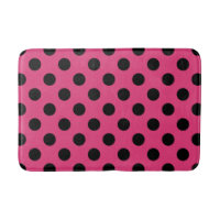 Black polka dots on fuchsia