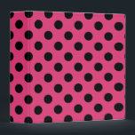 Black polka dots on fuchsia binder<br><div class="desc">Black polka dots on fuchsia</div>