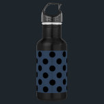 Black polka dots on gray-blue 532 ml water bottle<br><div class="desc">Black polka dots on gray-blue</div>