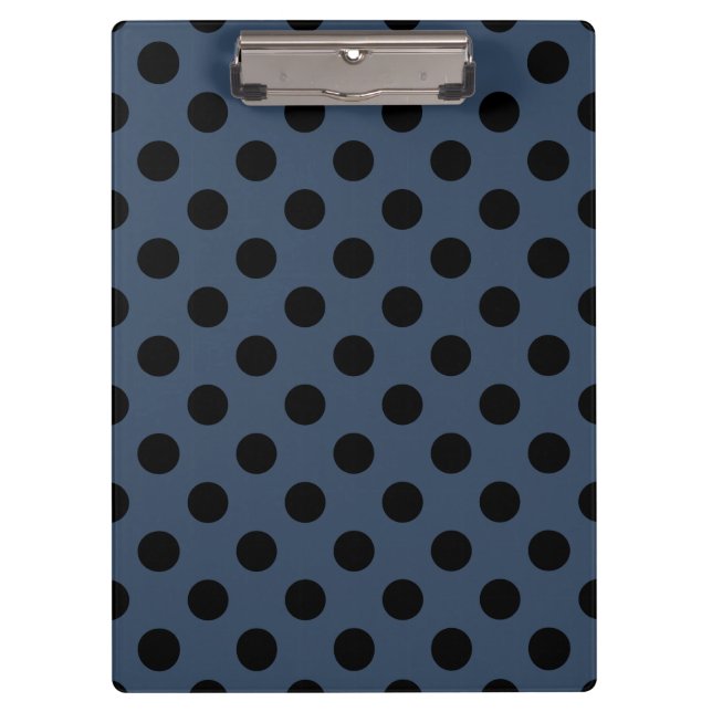 Black polka dots on gray-blue clipboard (Front)