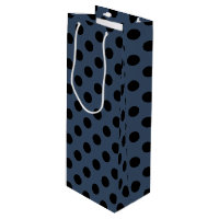 Black polka dots on gray-blue
