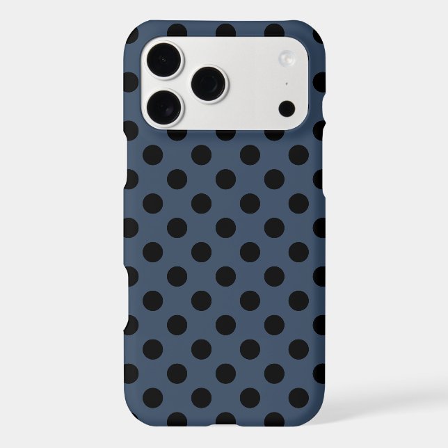 Black polka dots on grey-blue (Back)