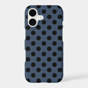 Black polka dots on grey-blue