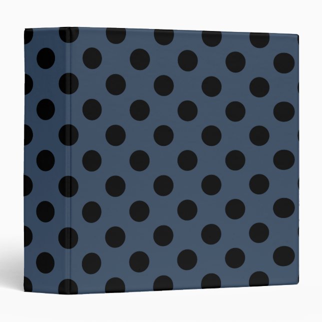 Black polka dots on grey-blue binder (Front/Spine)