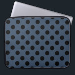 Black polka dots on grey-blue laptop sleeve<br><div class="desc">Black polka dots on grey-blue</div>