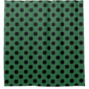 Black polka dots on kelly green