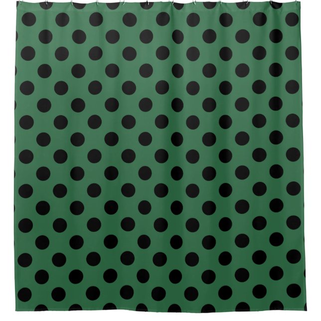 Black polka dots on kelly green (Front)