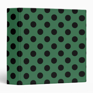 Black polka dots on kelly green binder