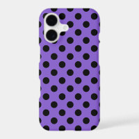 Black polka dots on lavender Case-Mate iPhone case