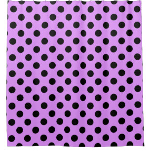 Black polka dots on lilac