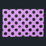 Black polka dots on lilac kitchen towel<br><div class="desc">Black polka dots on lilac</div>