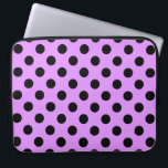 Black polka dots on lilac laptop sleeve<br><div class="desc">Black polka dots on lilac</div>