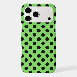 Black polka dots on lime green