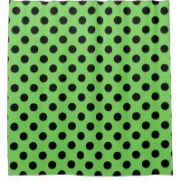 Black polka dots on lime green