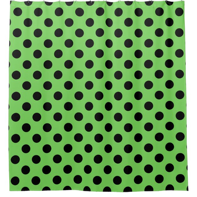 Black polka dots on lime green (Front)