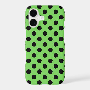 Black polka dots on lime green