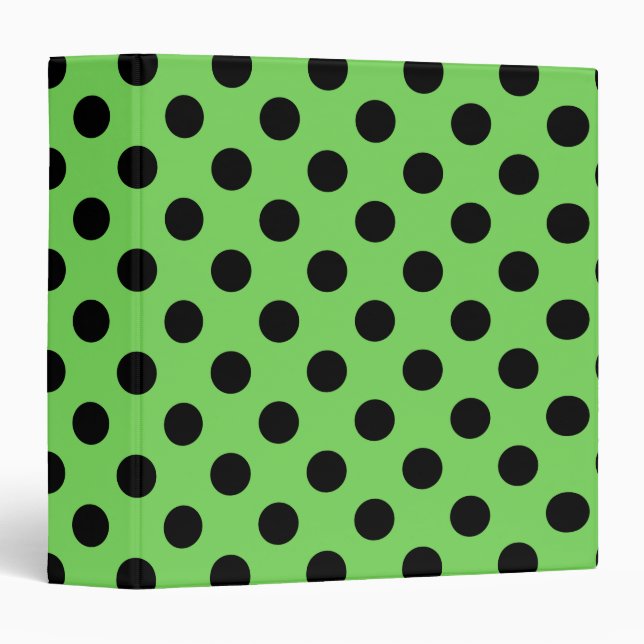Black polka dots on lime green binder (Front/Spine)