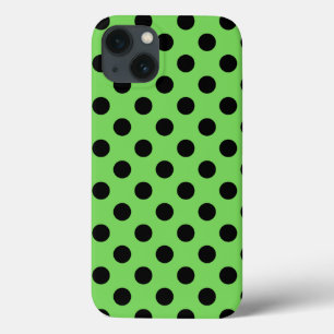 Black polka dots on lime green Case-Mate iPhone ca 13 Case