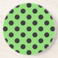Black polka dots on lime green
