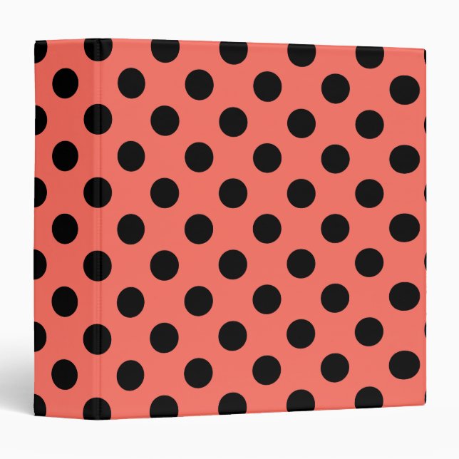 Black polka dots on living coral binder (Front/Spine)