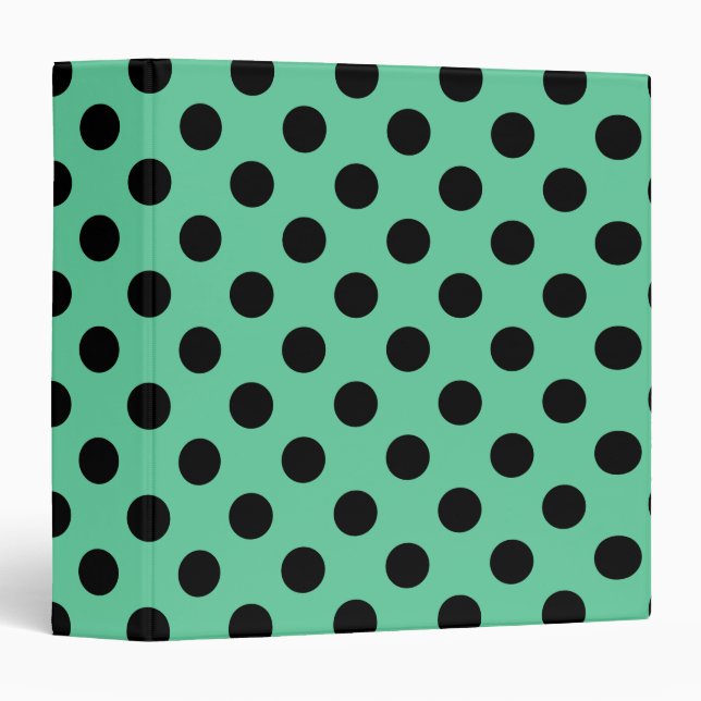 Black polka dots on mint green binder (Front/Spine)