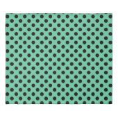Black polka dots on mint green duvet cover (Back)