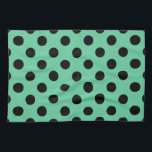 Black polka dots on mint green kitchen towel<br><div class="desc">Black polka dots on mint green</div>