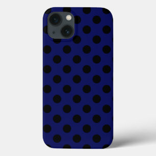 Black polka dots on navy blue Case-Mate iPhone cas iPhone 13 Case