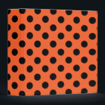 Black polka dots on orange binder<br><div class="desc">Black polka dots on orange</div>