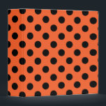 Black polka dots on orange binder<br><div class="desc">Black polka dots on orange</div>