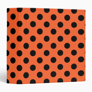 Black polka dots on orange binder