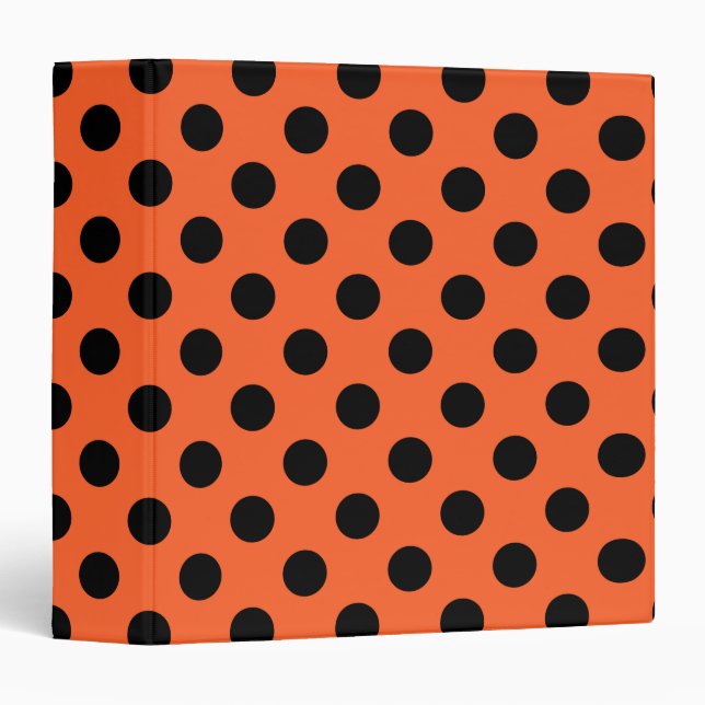 Black polka dots on orange binder (Front/Spine)