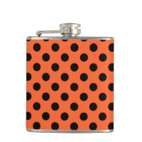 Black polka dots on orange