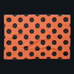 Black polka dots on orange kitchen towel<br><div class="desc">Black polka dots on orange</div>