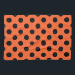 Black polka dots on orange kitchen towel<br><div class="desc">Black polka dots on orange</div>