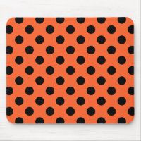 Black polka dots on orange