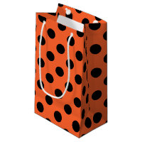 Black polka dots on orange