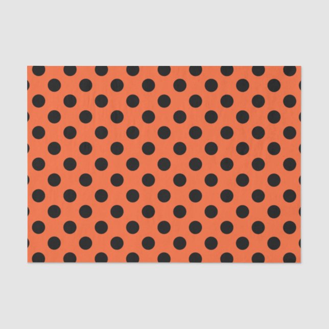 Black polka dots on orange tissue paper (Front)