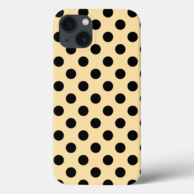 Black polka dots on pale yellow Case-Mate iPhone c Case (Back)