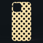 Black polka dots on pale yellow iPhone 12 case<br><div class="desc">Black polka dots on pale yellow</div>