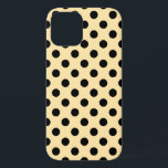 Black polka dots on pale yellow iPhone 12 case<br><div class="desc">Black polka dots on pale yellow</div>