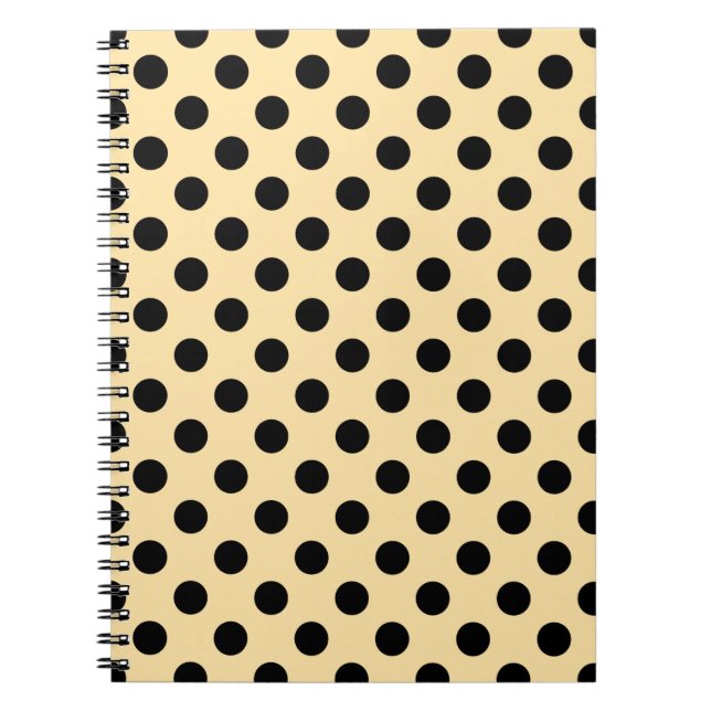 Black polka dots on pale yellow notebook (Front)