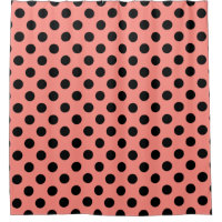 Black polka dots on peach