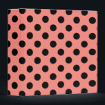 Black polka dots on peach binder<br><div class="desc">Black polka dots on peach</div>