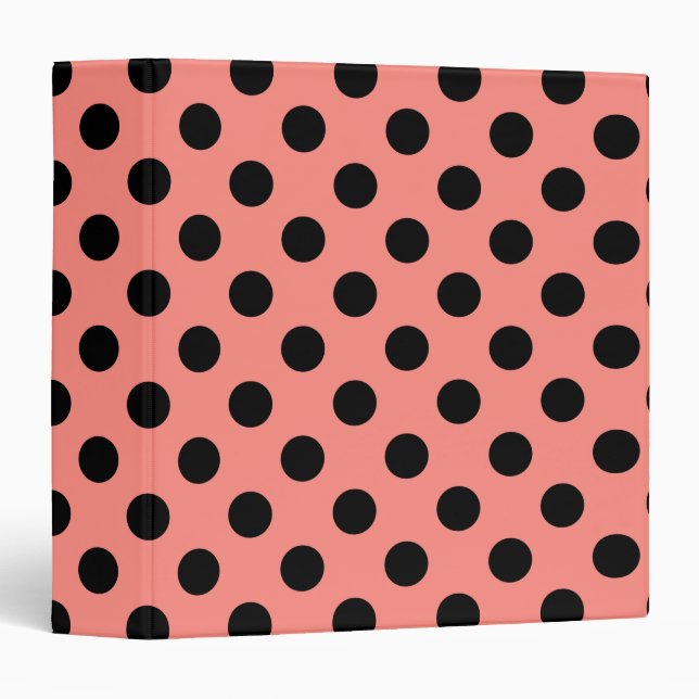 Black polka dots on peach binder (Front/Spine)