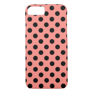 Black polka dots on peach Case-Mate iPhone case