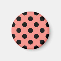 Black polka dots on peach