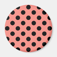 Black polka dots on peach